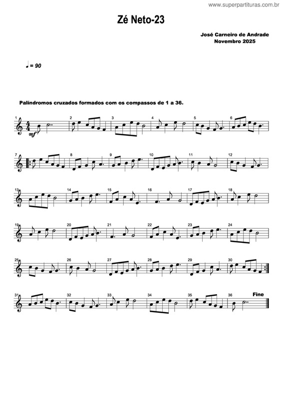 Partitura da música Zé Neto-23