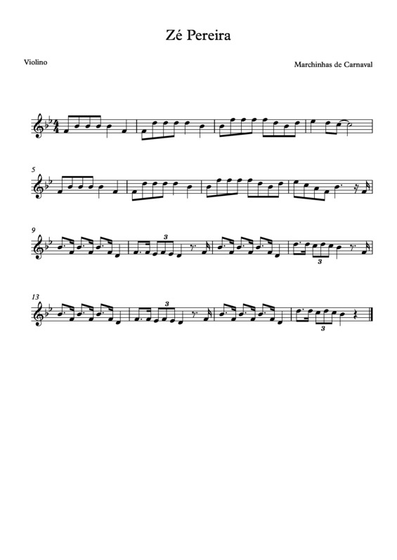 Partitura da música Zé Pereira v.10