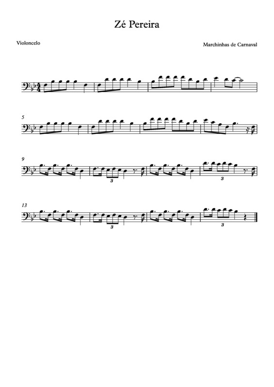 Partitura da música Zé Pereira v.11