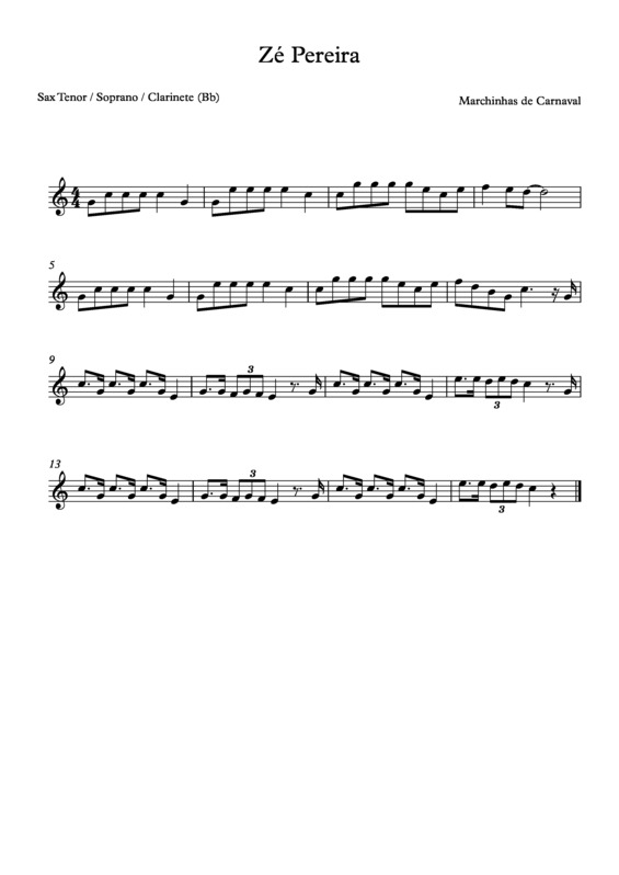 Partitura da música Zé Pereira v.4