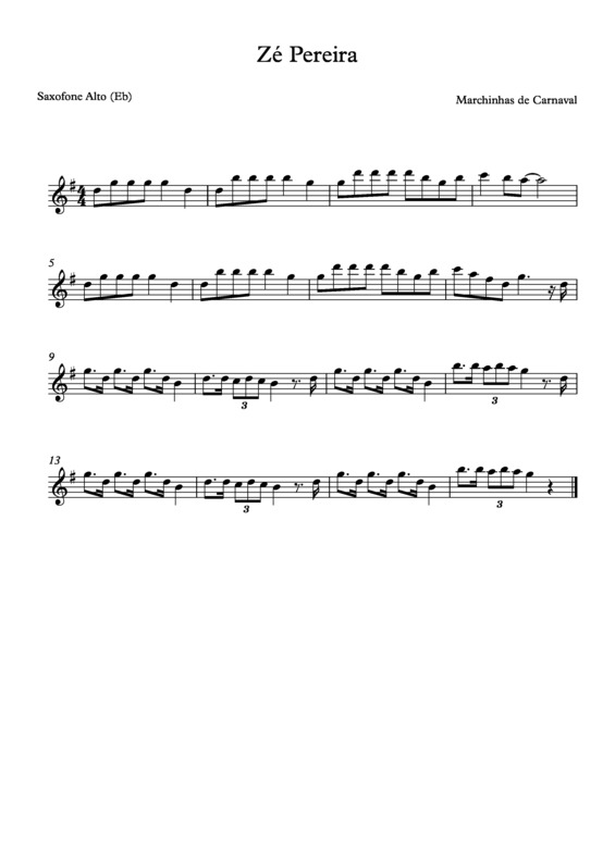 Partitura da música Zé Pereira v.5