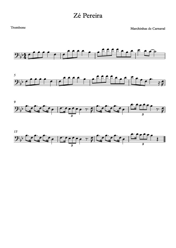 Partitura da música Zé Pereira v.7