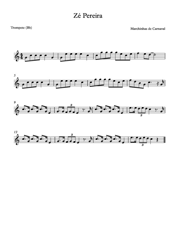 Partitura da música Zé Pereira v.8