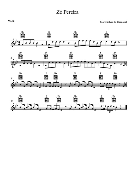 Partitura da música Zé Pereira v.9