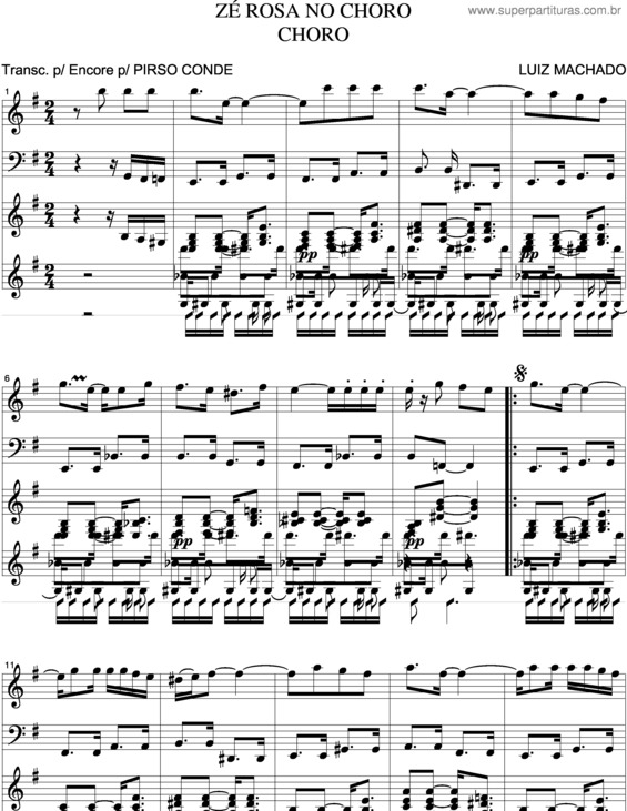 Partitura da música Zé Rosa No Choro v.2