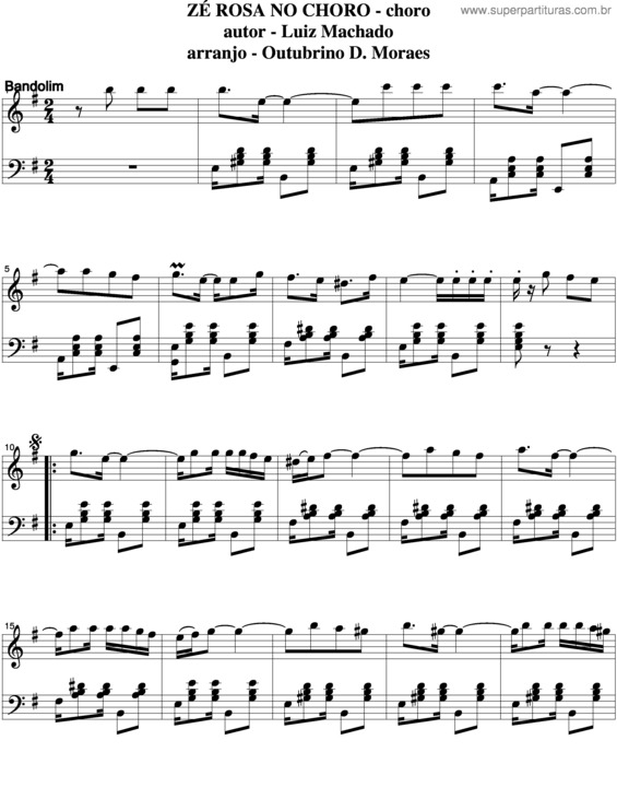 Partitura da música Zé Rosa No Choro v.4