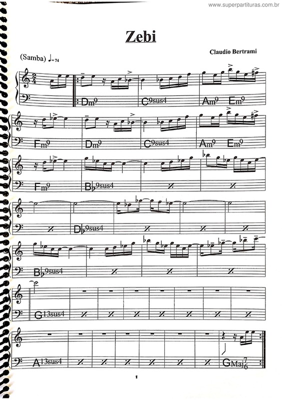 Partitura da música Zebi