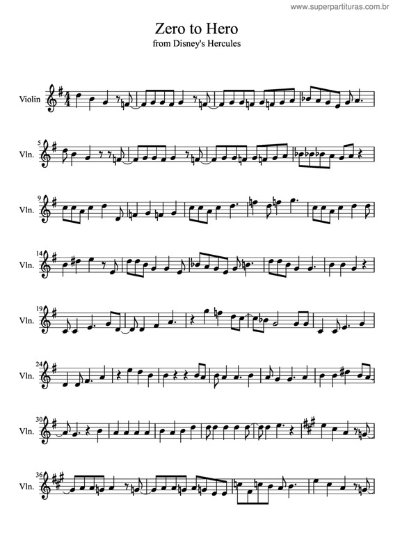 Partitura da música Zero To Hero v.3