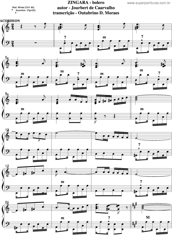 Partitura da música Zingara v.5