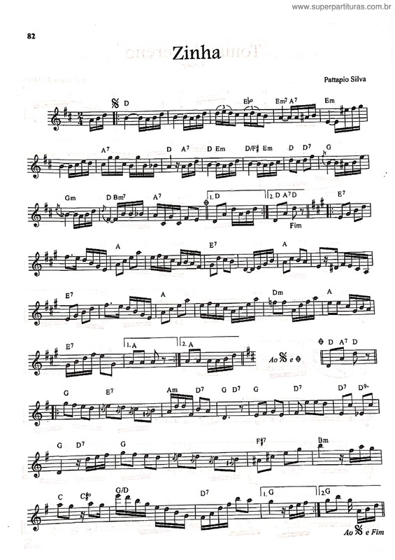 Partitura da música Zinha v.6