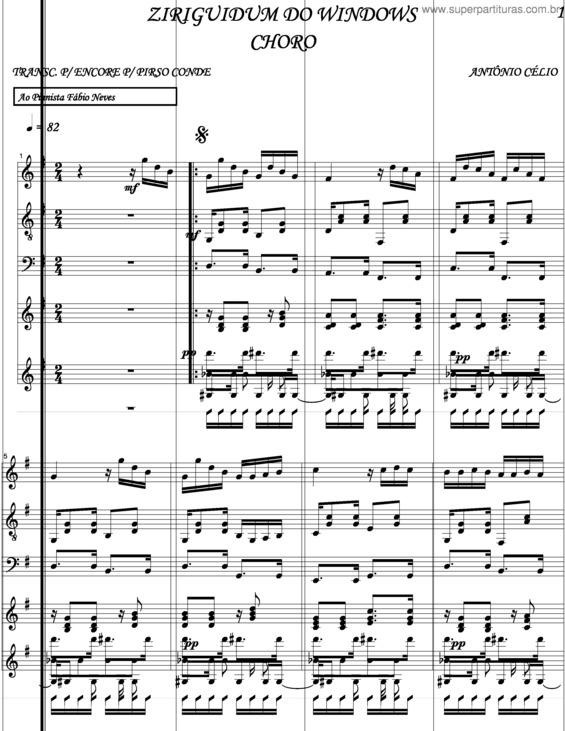 Partitura da música Ziriguidum Do Windows