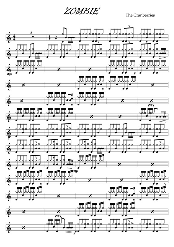 Partitura da música Zombie v.2