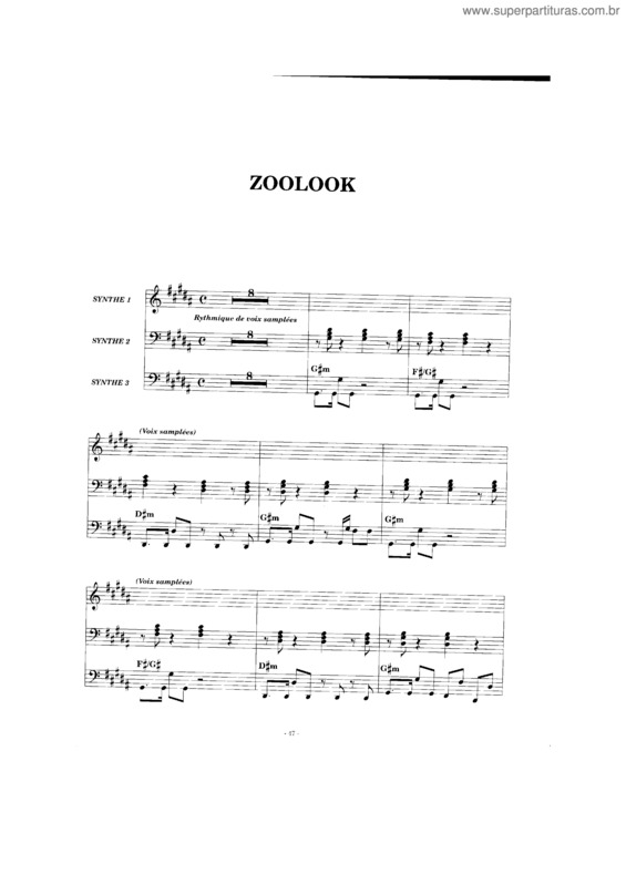 Partitura da música Zoolook
