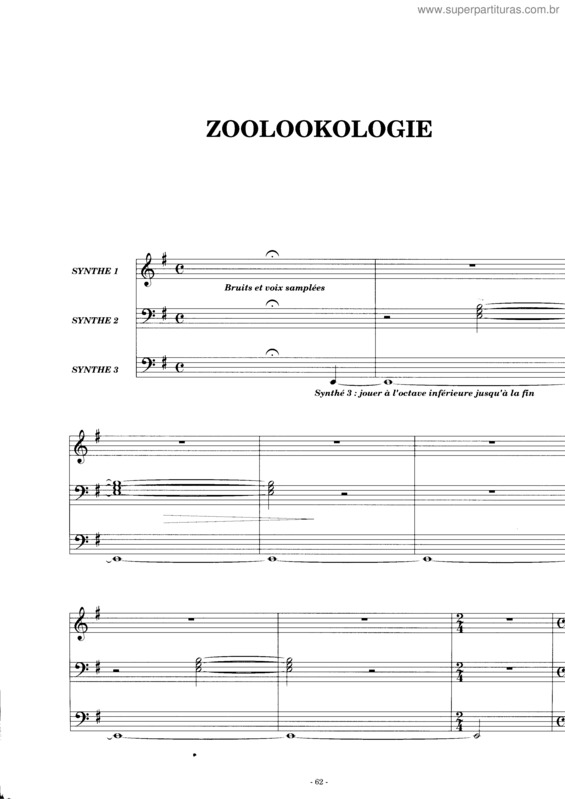 Partitura da música Zoolookologie