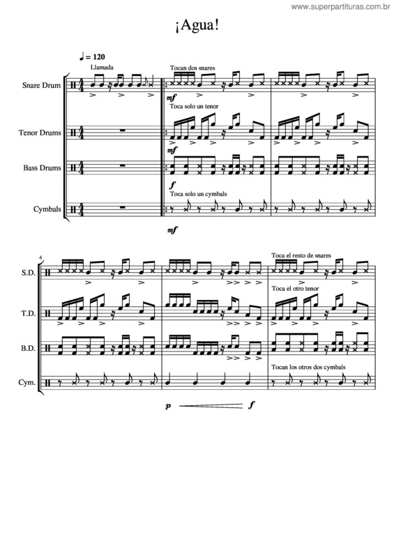 Partitura da música ¡Agua! – Elías Ramírez