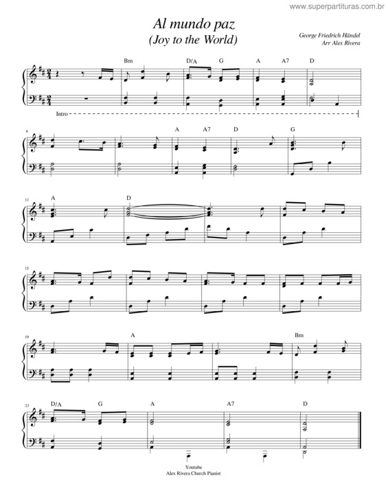 Partitura da música ¡Al Mundo Paz! – Joy To The World