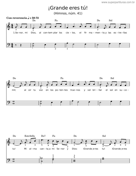 Partitura da música ¡Grande Eres Tú! v.2
