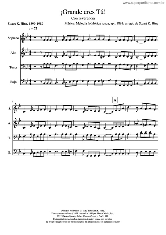 Partitura da música ¡Grande Eres Tú!