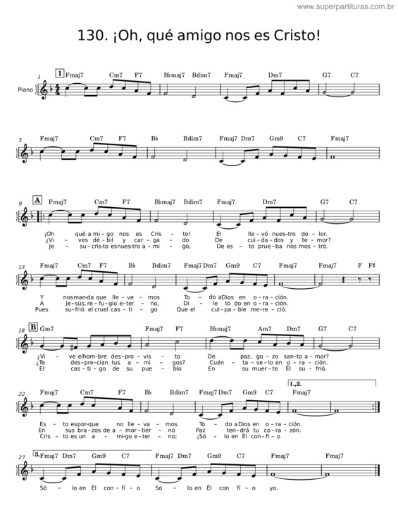 Partitura da música ¡Oh, Qué Amigo Nos Es Cristo v.2
