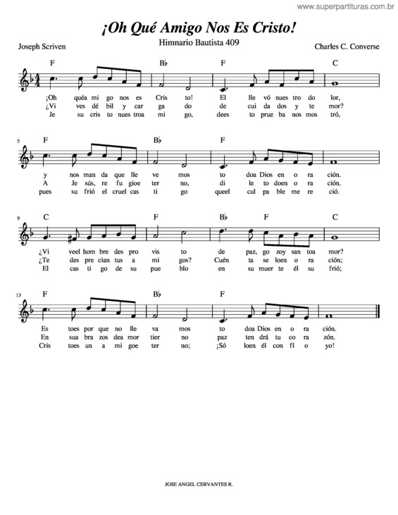 Partitura da música ¡Oh Qué Amigo Nos Es Cristo!