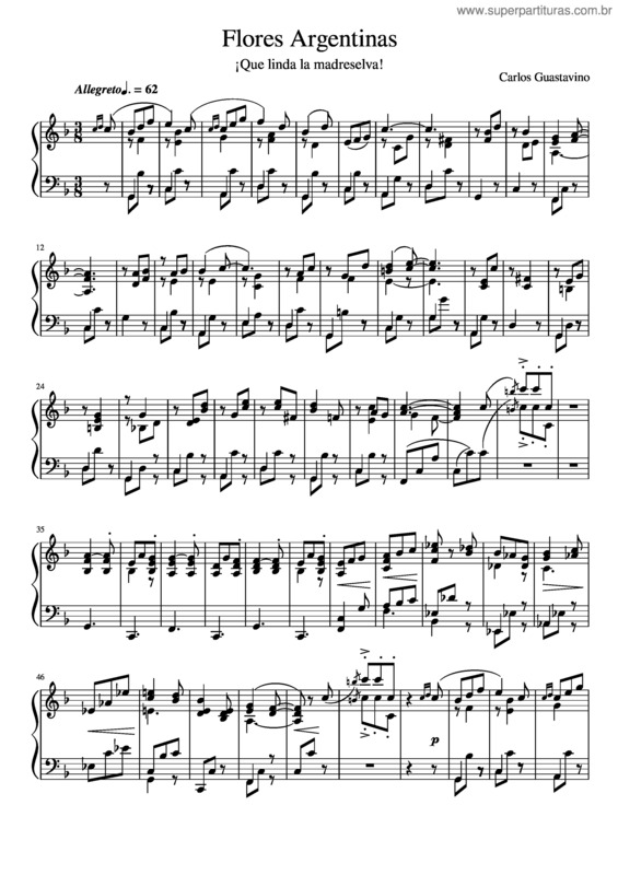 Partitura da música ¡Que Linda La Madreselva! Flores Argentinas