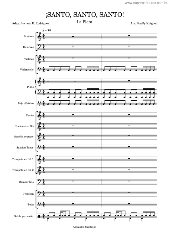Partitura da música ¡Santo, Santo, Santo! v.2